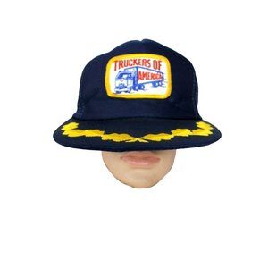 Vintage Truckers of America Snapback Hat Mesh Embroidered Patch size M L Men